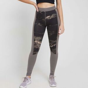 EUC Adidas Abstract Print Tan Black Climalite Compression Leggings XS